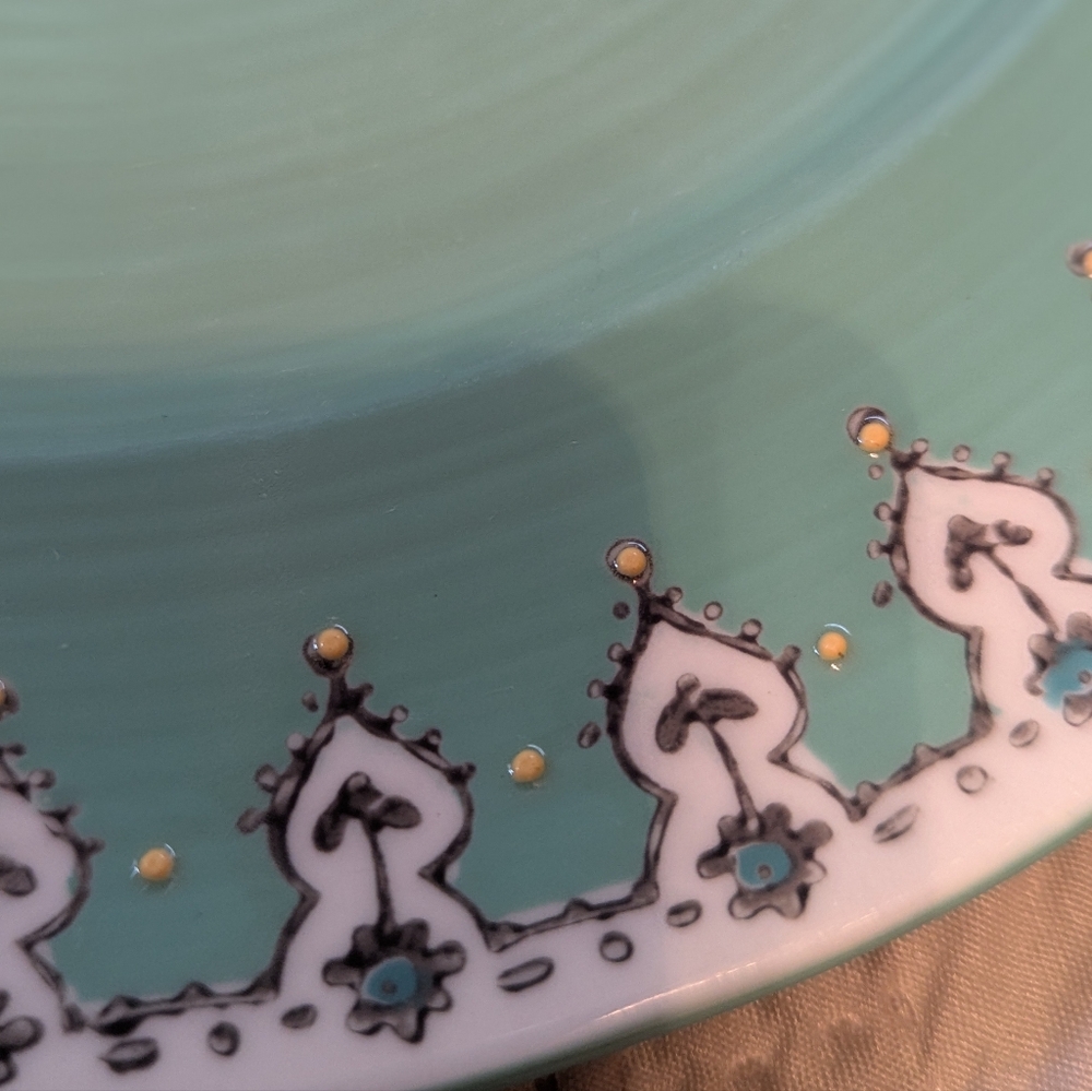 Anthropologie Elka Ayaka Dinner Plate Turquoise - Picture 4 of 6